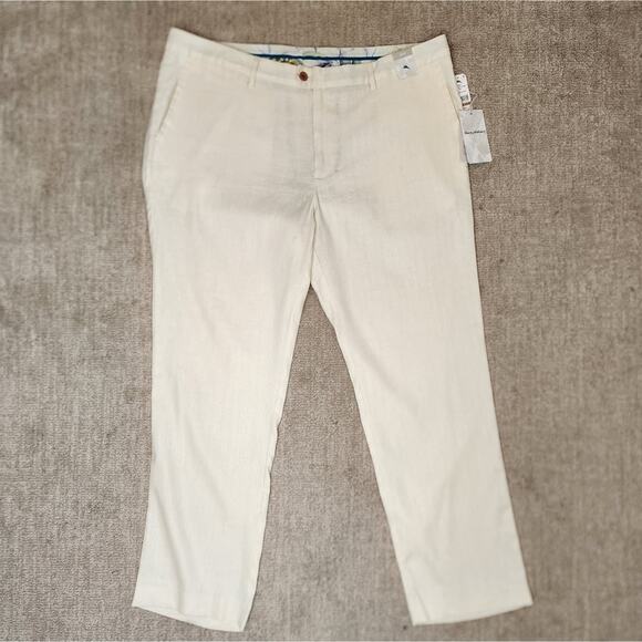 Tommy Bahama Off White Mahalo Bay Flat Front Pants Men's Size 42 x 32 NWT - Picture 1 of 9